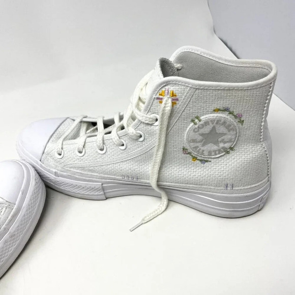 Converse Chuck Taylor All Star Lift Embroidery Hightop Platform Sneakers Sz 10.5 - Picture 13 of 16
